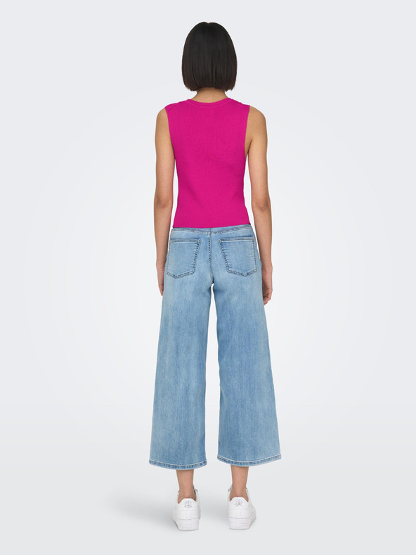 ONLY Tmavoružový dámsky rebrovaný top ONLY Majli