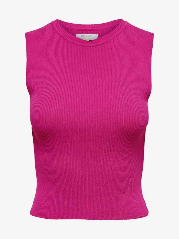 ONLY Tmavoružový dámsky rebrovaný top ONLY Majli