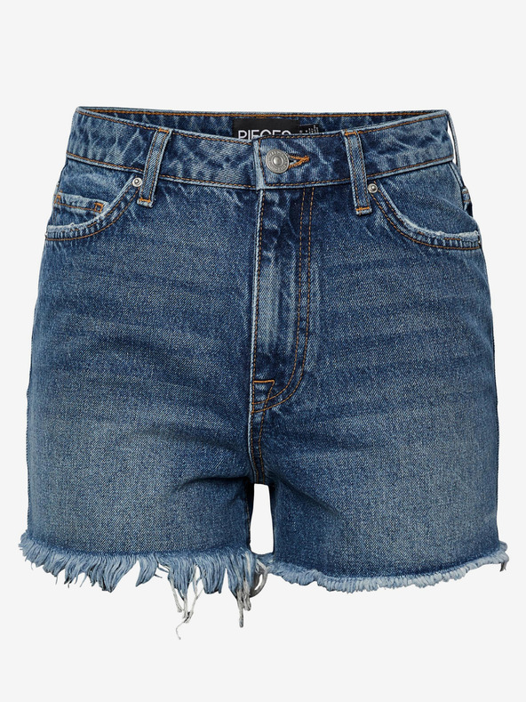 Pieces Modré dámske džínsové šortky Pieces Tulla