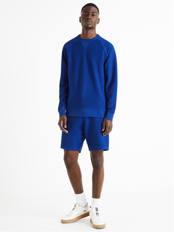 Celio Modrá pánska mikina Celio Dereverse