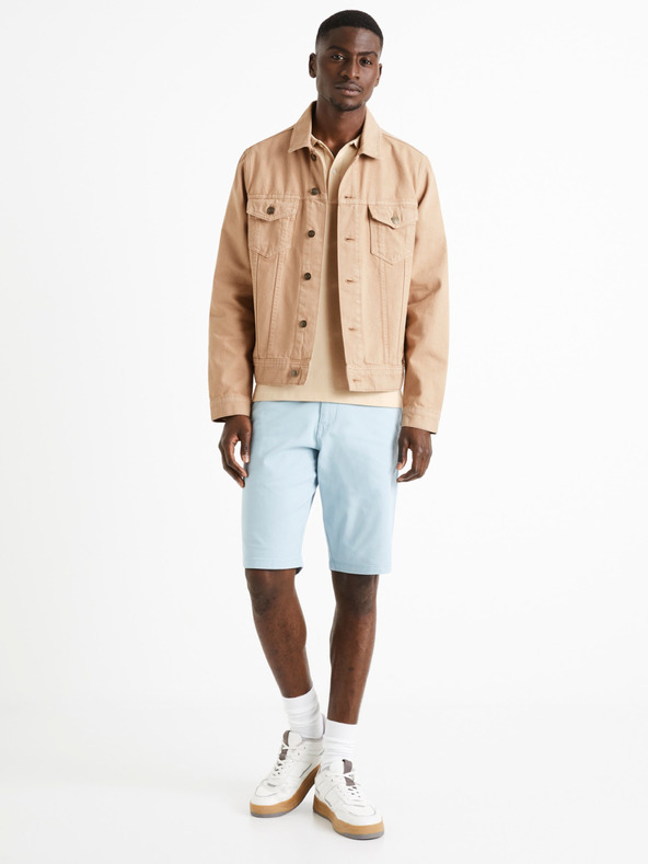 Celio Béžová pánska džínsová bunda Celio Dutrio