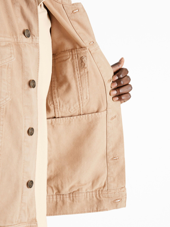 Celio Béžová pánska džínsová bunda Celio Dutrio