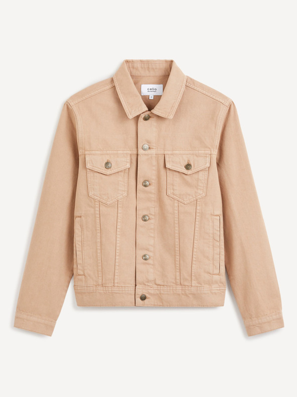 Celio Béžová pánska džínsová bunda Celio Dutrio
