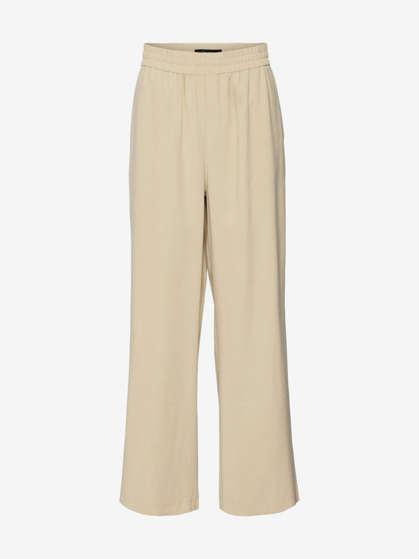 Vero Moda Béžové dámske nohavice so širokými nohavicami VERO MODA Carmen