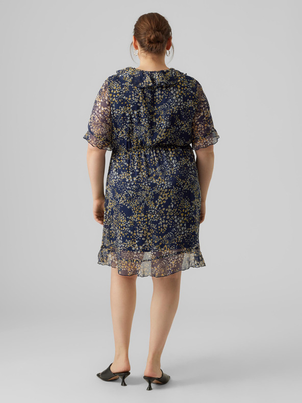 Vero Moda Curve Tmavomodré dámske vzorované šaty by VERO MODA CURVE Dora