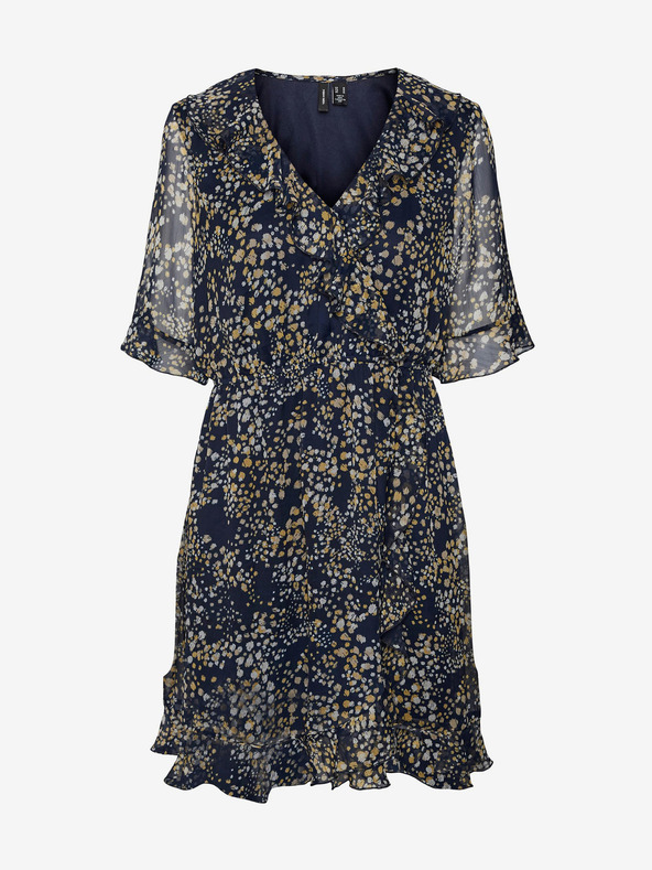 Vero Moda Curve Tmavomodré dámske vzorované šaty by VERO MODA CURVE Dora