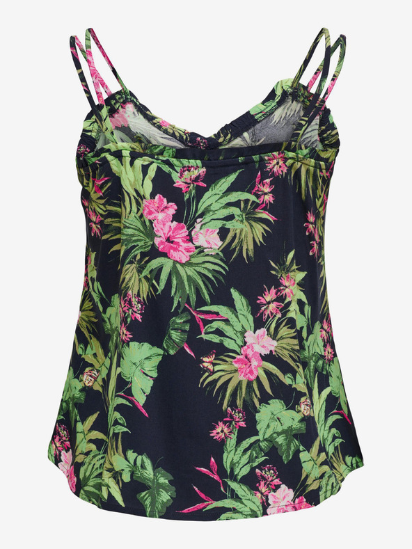 ONLY Zeleno-čierne dámske vzorované tielko ONLY Nova