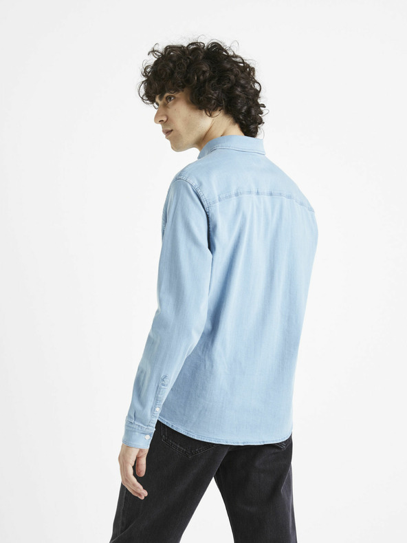 Celio Svetlomodré pánske džínsové tričko Celio Cadeni