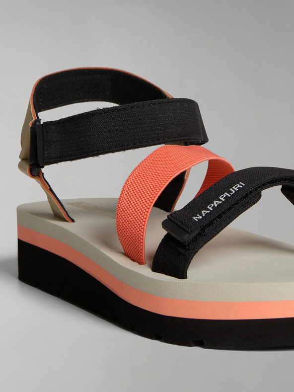 Napapijri Čierno-oranžové dámske sandále NAPAPIJRI