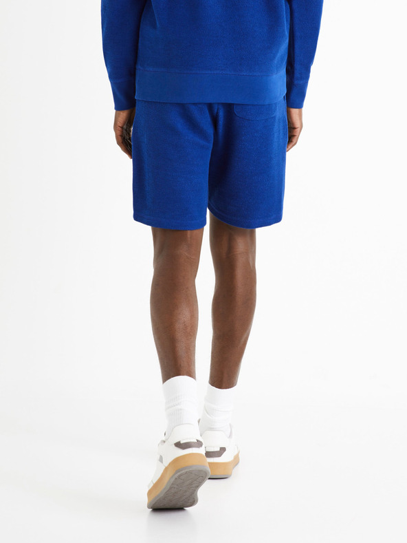 Celio Tmavomodré pánske teplákové šortky Celio Doreverse