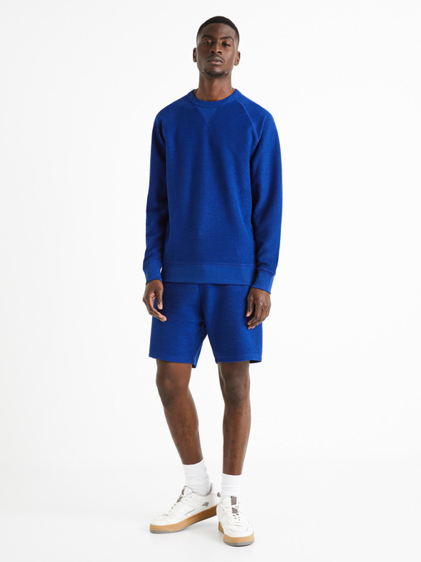 Celio Tmavomodré pánske teplákové šortky Celio Doreverse