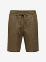 ONLY & SONS Hnedé pánske plátenné šortky ONLY & SONS Linus