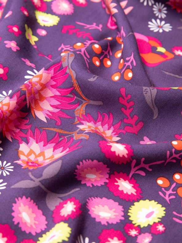 Blutsgeschwister Ružovo-fialové dámske kvetinové šaty Blutsgeschwister Fabala By Butterfly