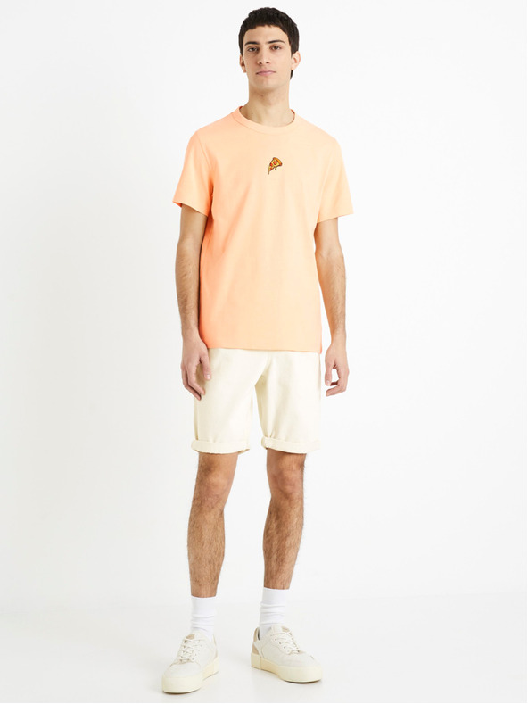 Celio Krémové pánske džínsové šortky Celio Dojogdenbm