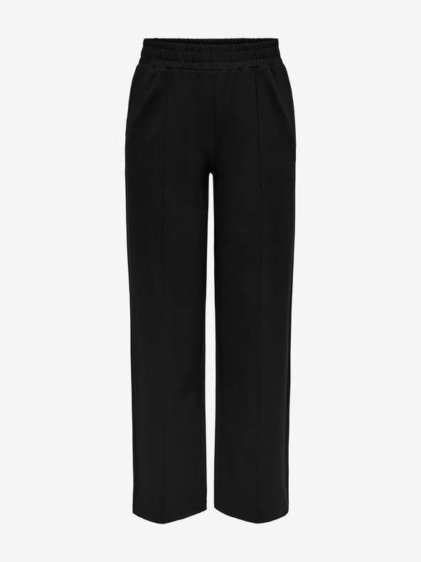 ONLY Čierne dámske nohavice so širokými nohavicami ONLY Pop