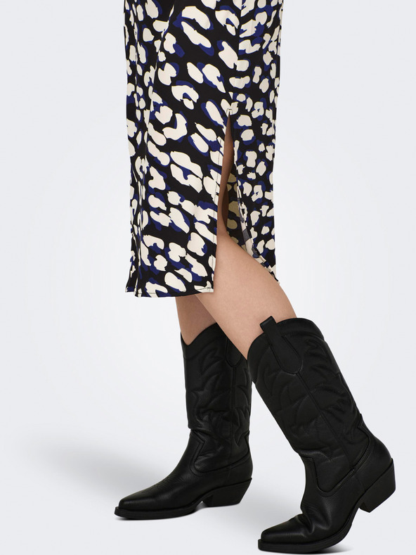 Jacqueline de Yong Krémovo-čierne dámske vzorované šaty JDY Urba