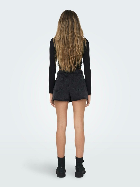 ONLY Čierne dámske tričko s rozparky ONLY Nikita