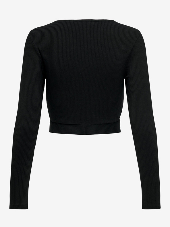 ONLY Čierne dámske tričko s rozparky ONLY Nikita