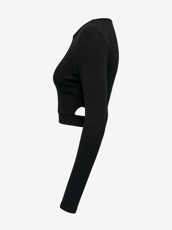 ONLY Čierne dámske tričko s rozparky ONLY Nikita