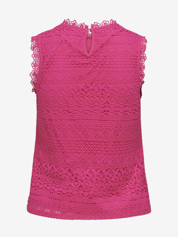 ONLY Tmavoružový dámsky top s čipkou ONLY Evie