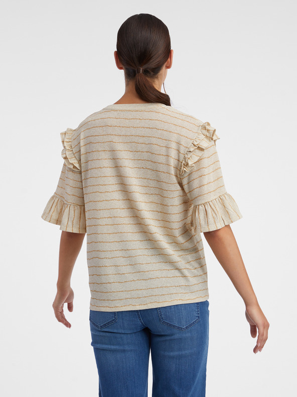 Orsay Béžové dámske pruhované tričko ORSAY