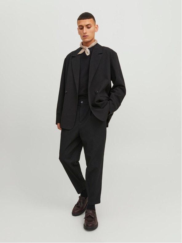 Jack & Jones Čierne pánske orezané nohavice Jack & Jones Karl