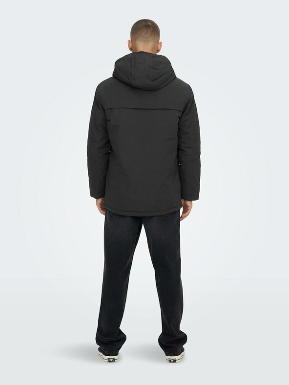 ONLY & SONS Čierna pánska zimná bunda ONLY & SONS Jayden