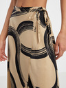 AWARE by VERO MODA Béžová dámska vzorovaná zavinovacia maxi sukňa AWARE by VERO MODA Gusa
