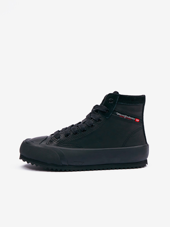 Diesel Čierne dámske kožené členkové tenisky Diesel Principia