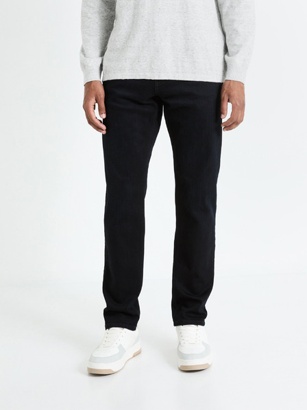 Celio Čierne pánske džínsy rovného strihu Celio Fobody15