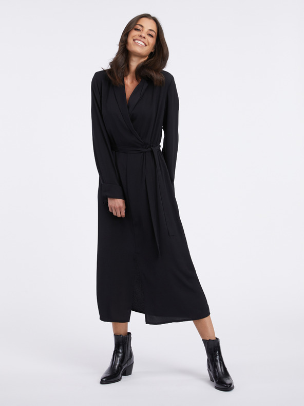 AWARE by VERO MODA Čierne dámske maxi šaty AWARE by VERO MODA Giselle
