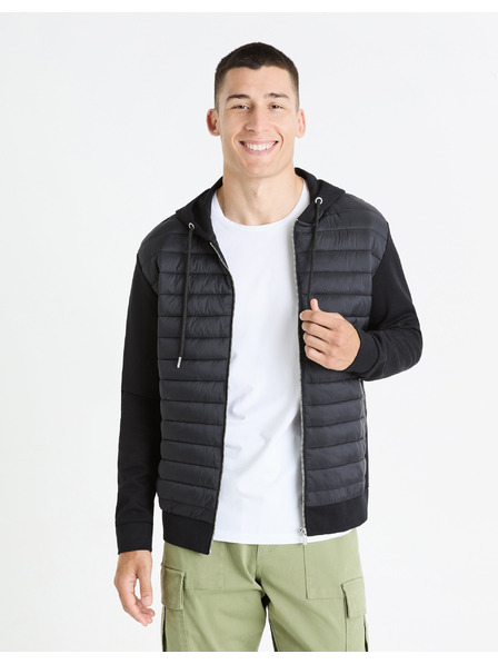 Celio Čierna pánska bunda Celio Fequilted Jacket