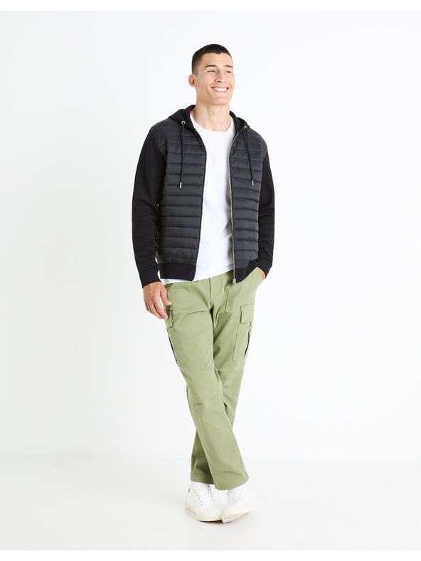 Celio Čierna pánska bunda Celio Fequilted Jacket