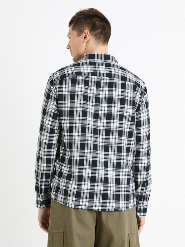 Celio Čierna pánska kockovaná košeľa Celio Fadro