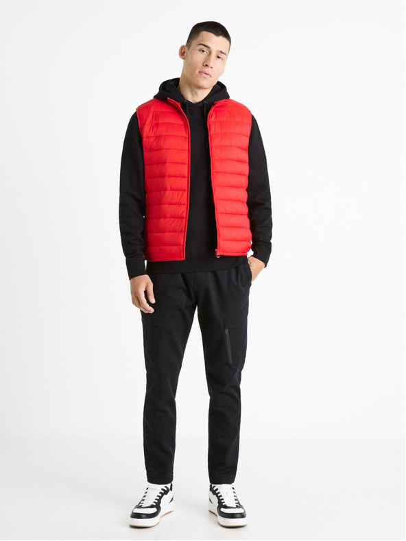 Celio Červená pánska prešívaná vesta Celio Fulock