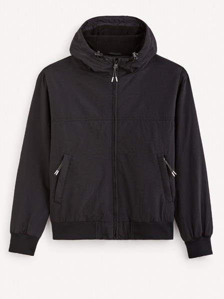 Celio Čierna pánska bunda Celio Fuhoodie2