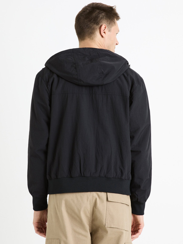 Celio Čierna pánska bunda Celio Fuhoodie2