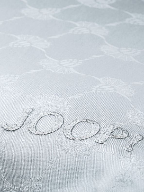 JOOP! 2x 70x90/200x200 Svetlosivá saténová vzorovaná posteľná bielizeň na dvojlôžko JOOP! Chrpa