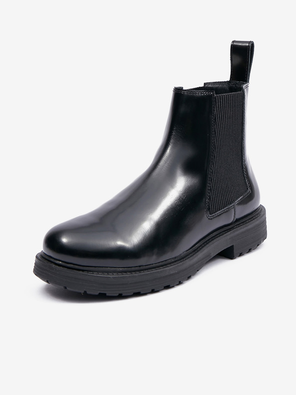 Diesel Diesel Čierne pánske kožené členkové topánky