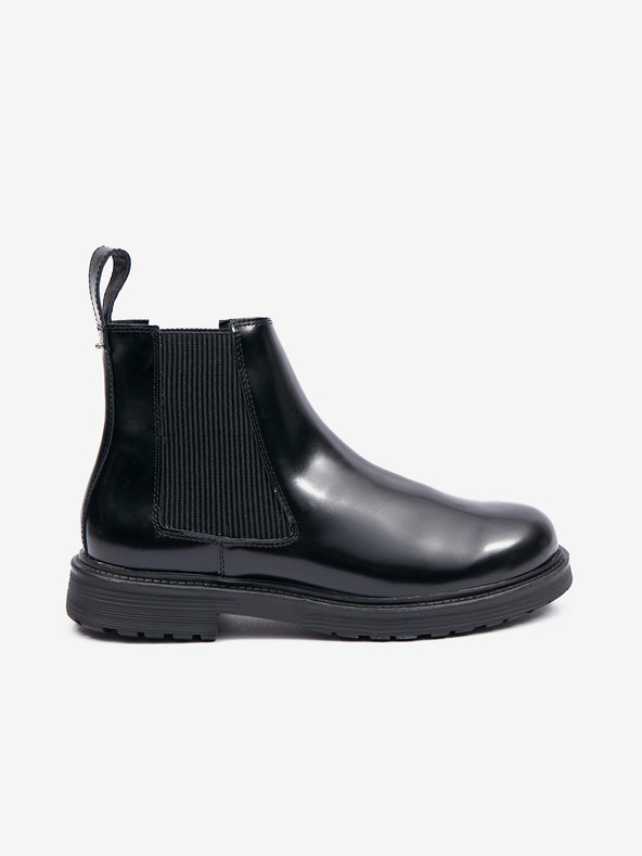 Diesel Diesel Čierne pánske kožené členkové topánky