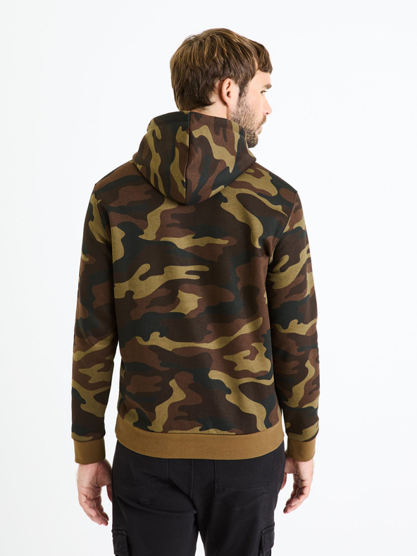 Celio Zeleno-hnedá pánska army mikina Celio Felastmin