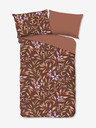Good Morning Hnedá vzorovaná obojstranná posteľná bielizeň Good Morning Hazel 140 x 200 cm