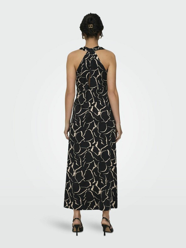 ONLY Čierne dámske vzorované midi šaty ONLY Jane