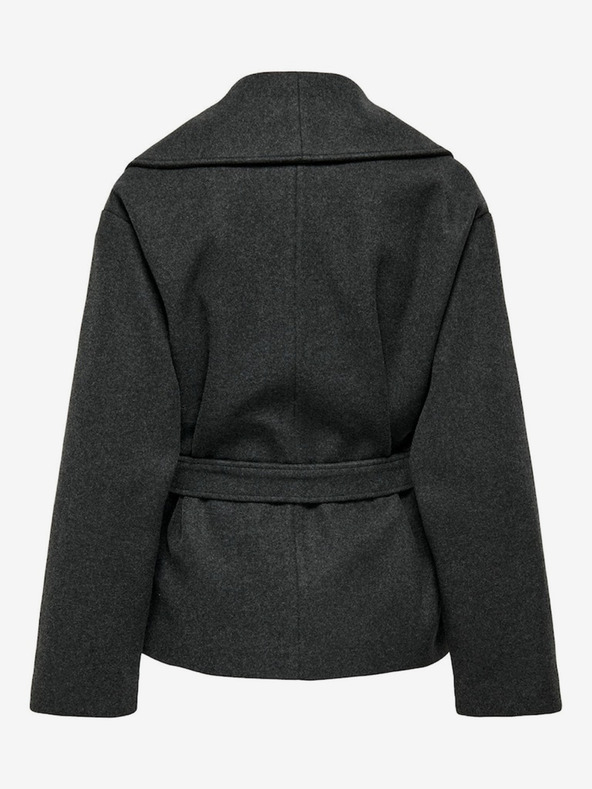 ONLY Tmavošedá dámska krátka bunda ONLY Augusta