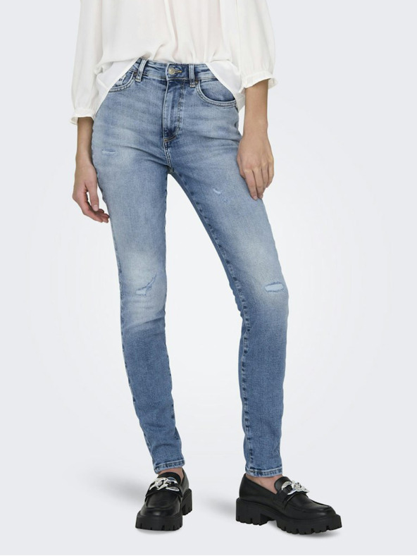 ONLY Modré dámske skinny fit džínsy ONLY Forever