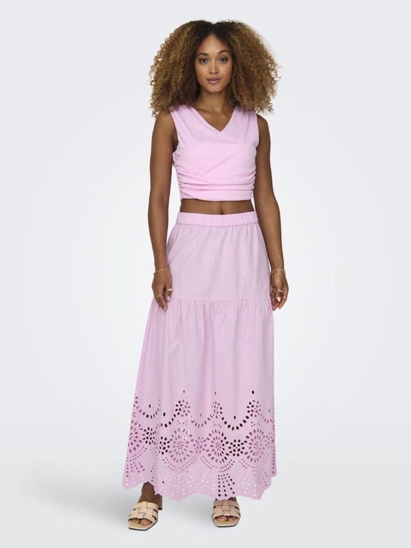 ONLY Svetloružová dámska maxi sukňa ONLY Roxanne