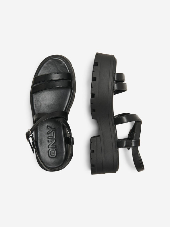 ONLY Čierne dámske sandále na platforme ONLY Mercery-1