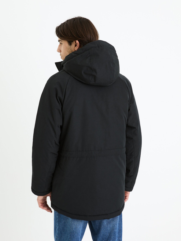 Celio Čierna pánska zimná bunda Celio Fubern