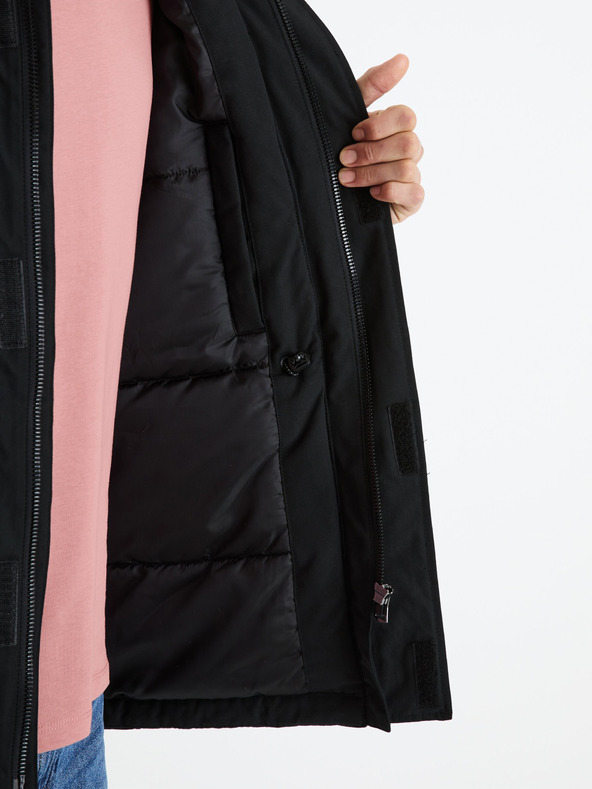 Celio Čierna pánska zimná bunda Celio Fubern