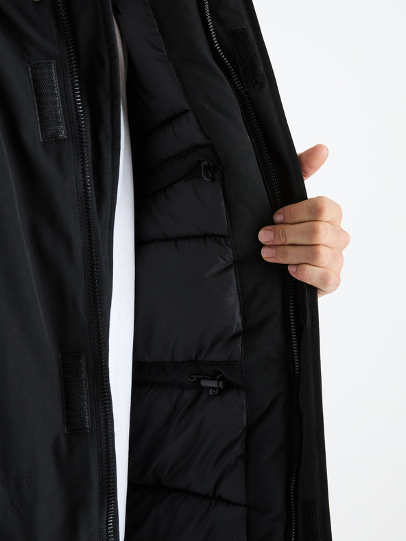 Celio Čierna pánska zimná bunda Celio Fuchunlon